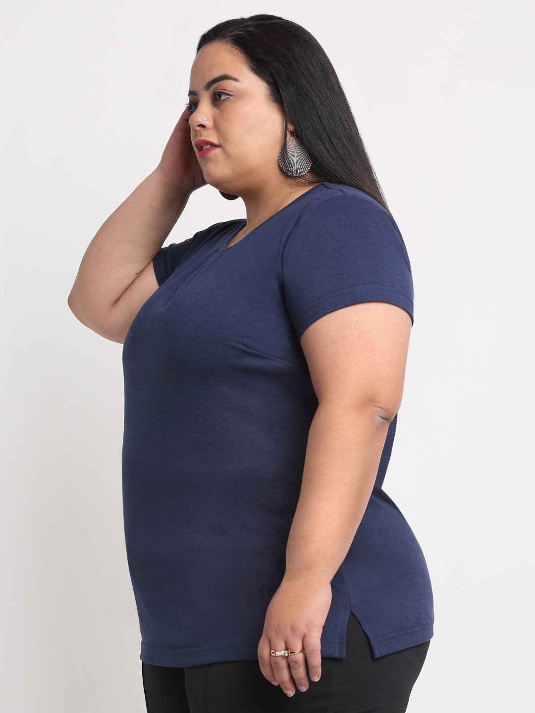 Plus Size Women  Navy Blue T-shirt