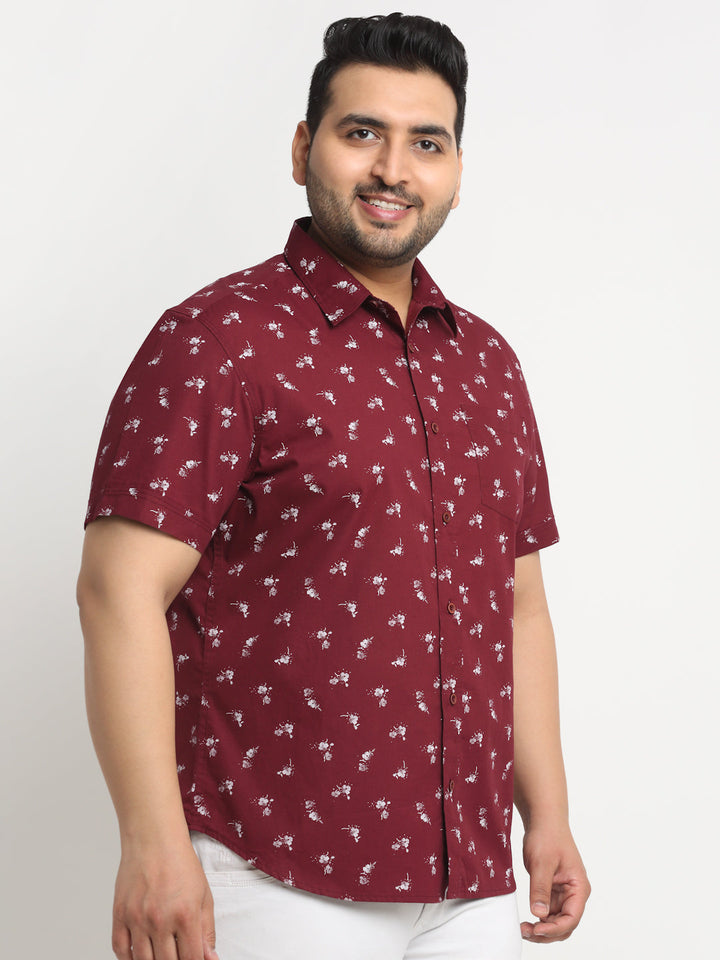 Plus Size  Floral Printed Cotton Casual Shirt