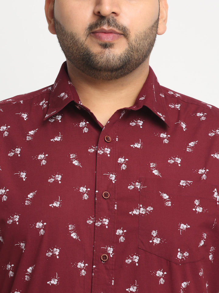 Plus Size  Floral Printed Cotton Casual Shirt