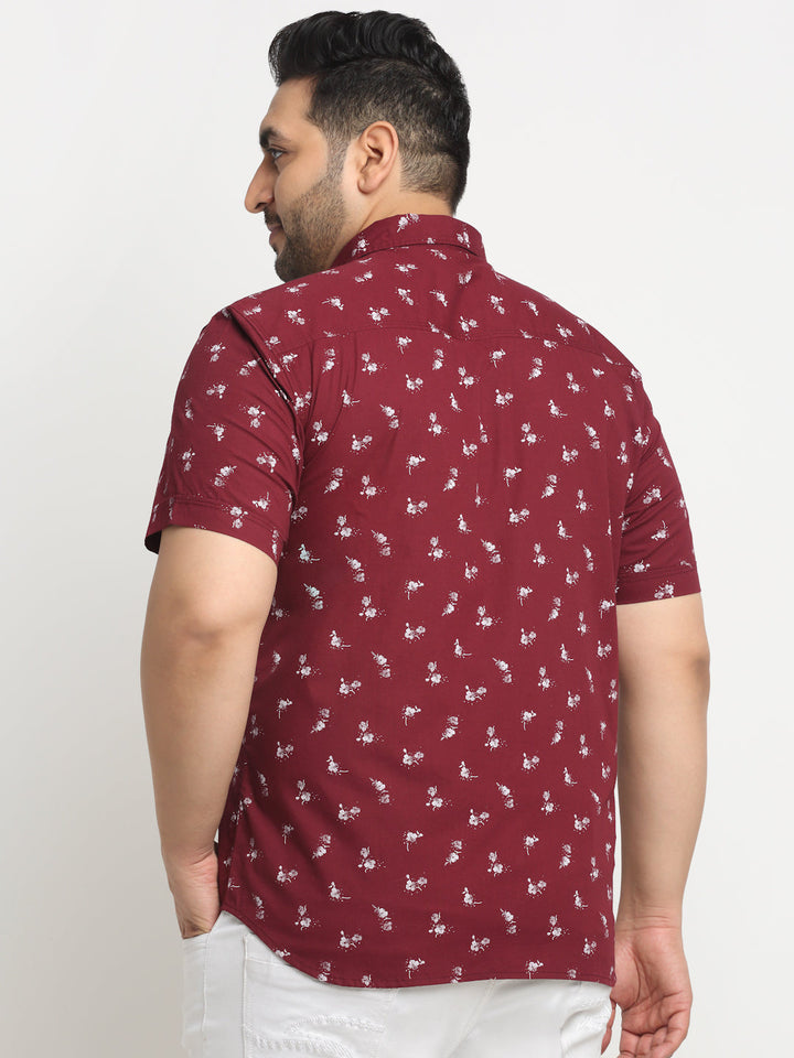 Plus Size  Floral Printed Cotton Casual Shirt