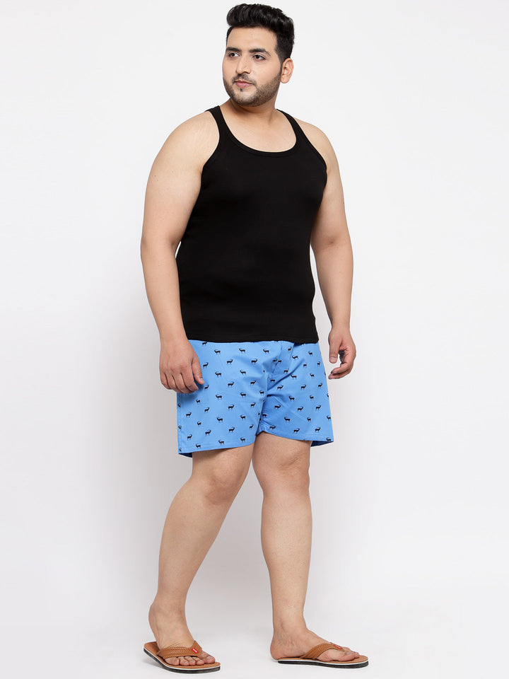 Plus Size Men  Black Solid Innerwear Vest MSD9807