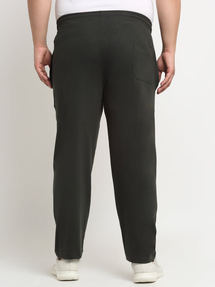 Plus Size Men  Printed Details Straight Fit Cotton Track Pants