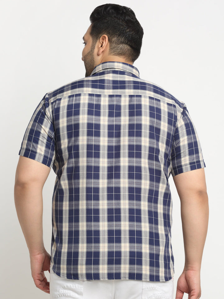 Plus Size  Tartan Checks Cotton Casual Shirt