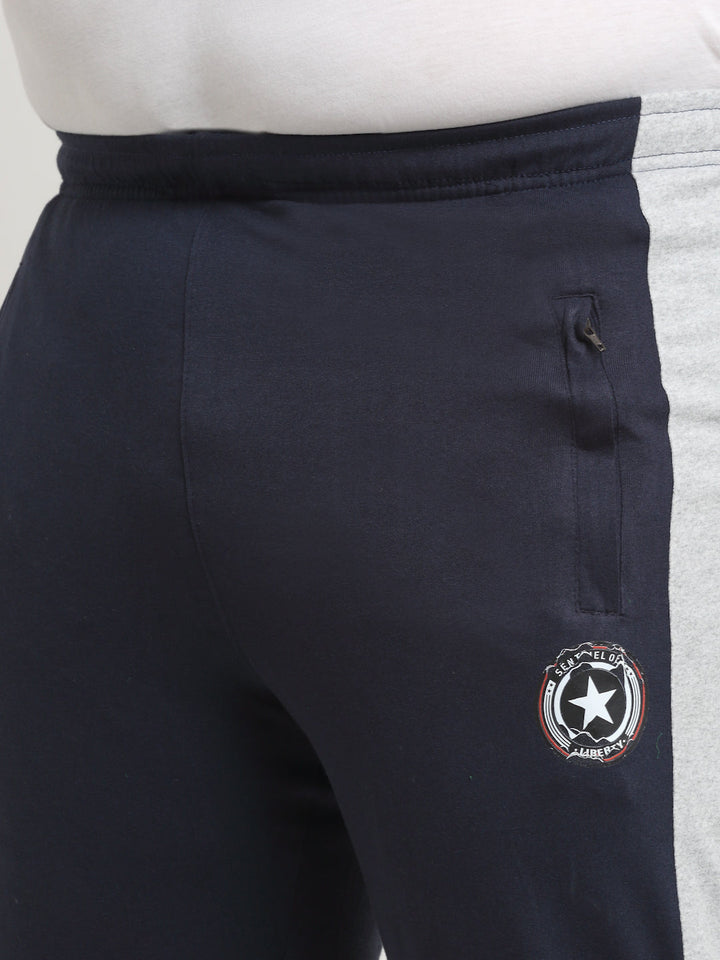 Plus Size Men  Side Panel Detail Straight Fit Cotton Track Pants
