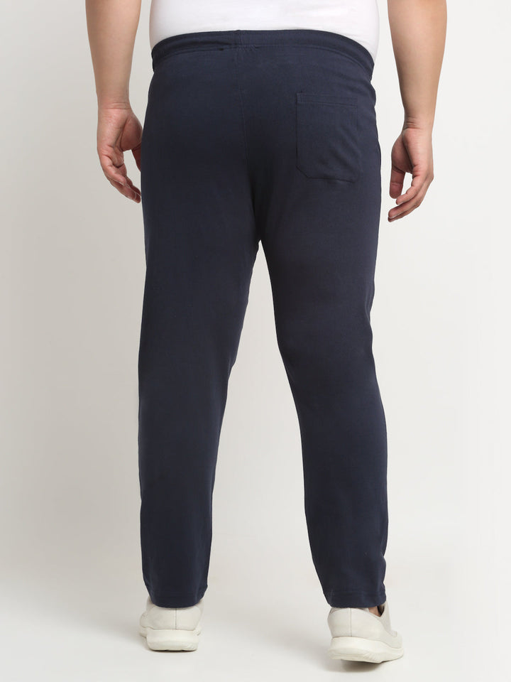 Plus Size Men  Side Panel Detail Straight Fit Cotton Track Pants