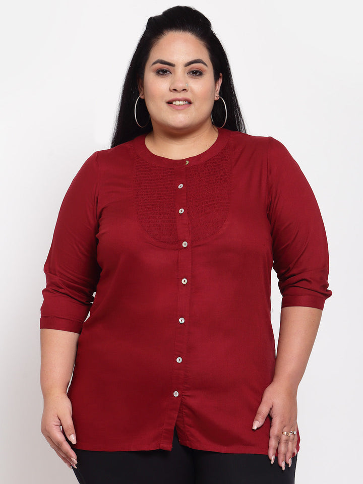 Plus Size Maroon Regular Top