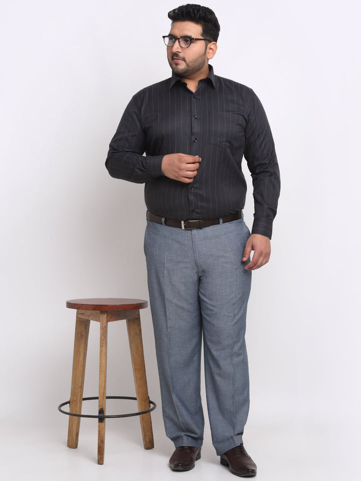 Plus Size  Checked Cotton Formal Shirt