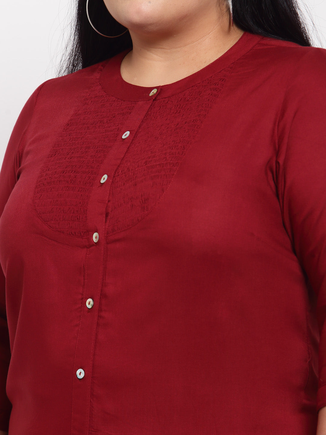 Plus Size Maroon Regular Top