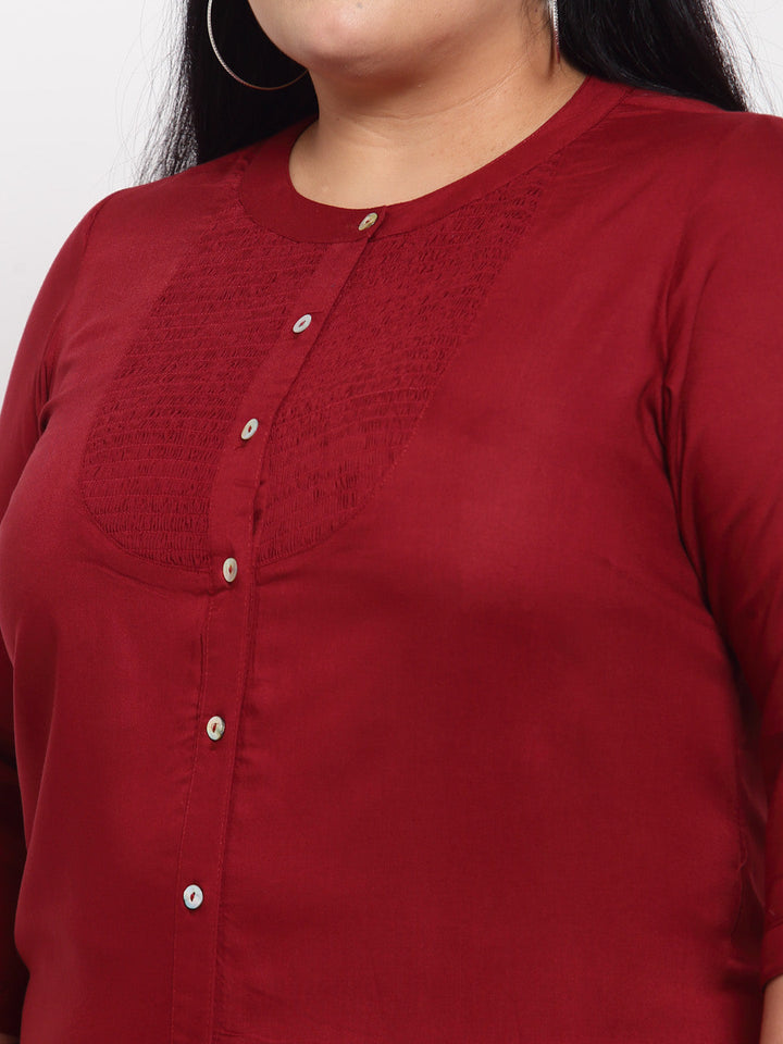 Plus Size Maroon Regular Top