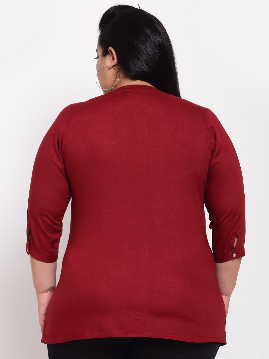 Plus Size Maroon Regular Top