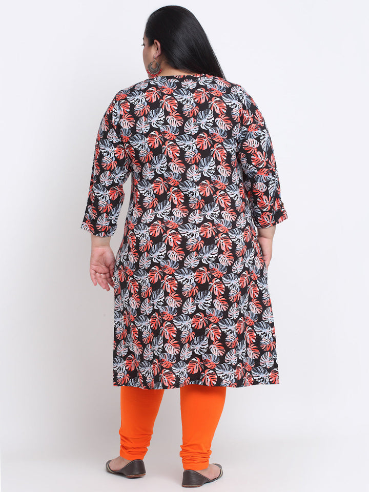 Plus Size Floral Printed Kurta