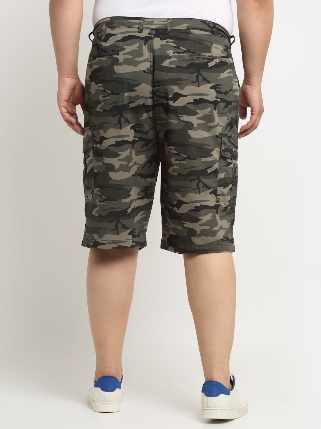 Plus Size Men Camouflage Printed Cotton Shorts