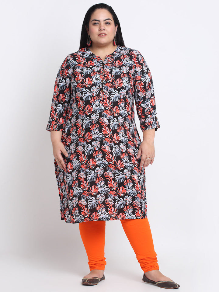 Plus Size Floral Printed Kurta