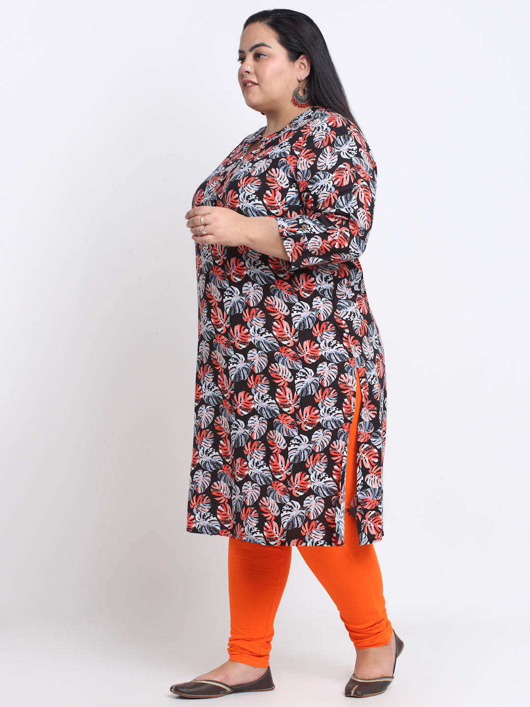 Plus Size Floral Printed Kurta