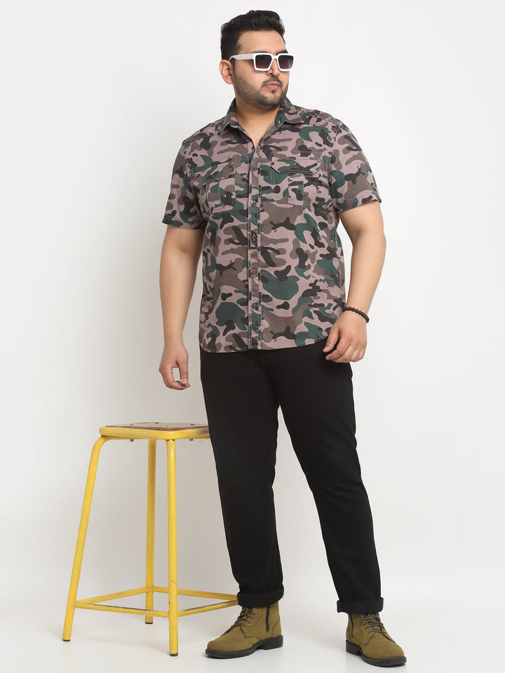 Plus Size Men Cargo Casual Shirt