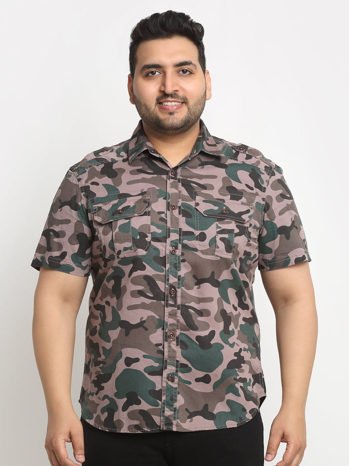Plus Size Men Cargo Casual Shirt