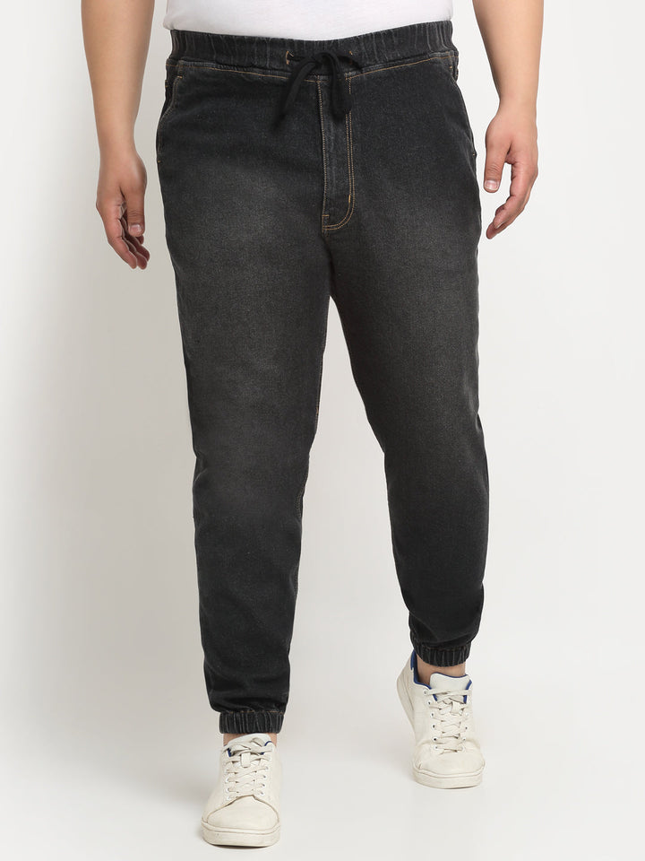 Plus Size Men  Comfort Mid-Rise Stretchable Light Fade Cotton Joggers