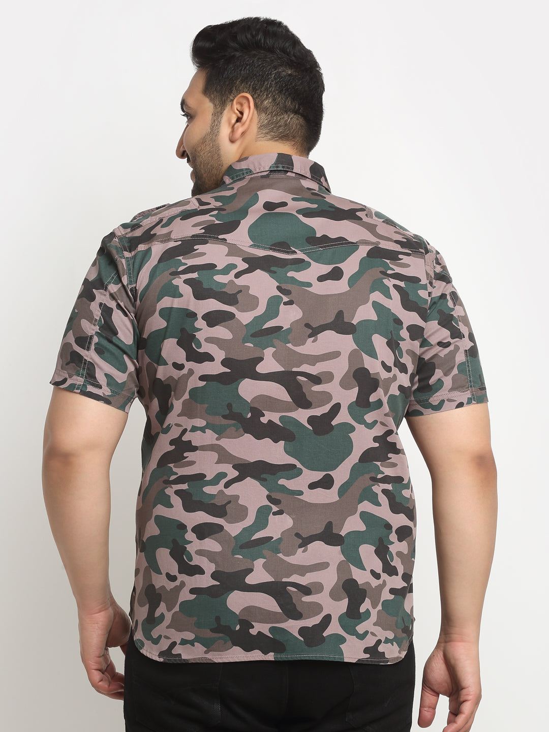 Plus Size Men Cargo Casual Shirt