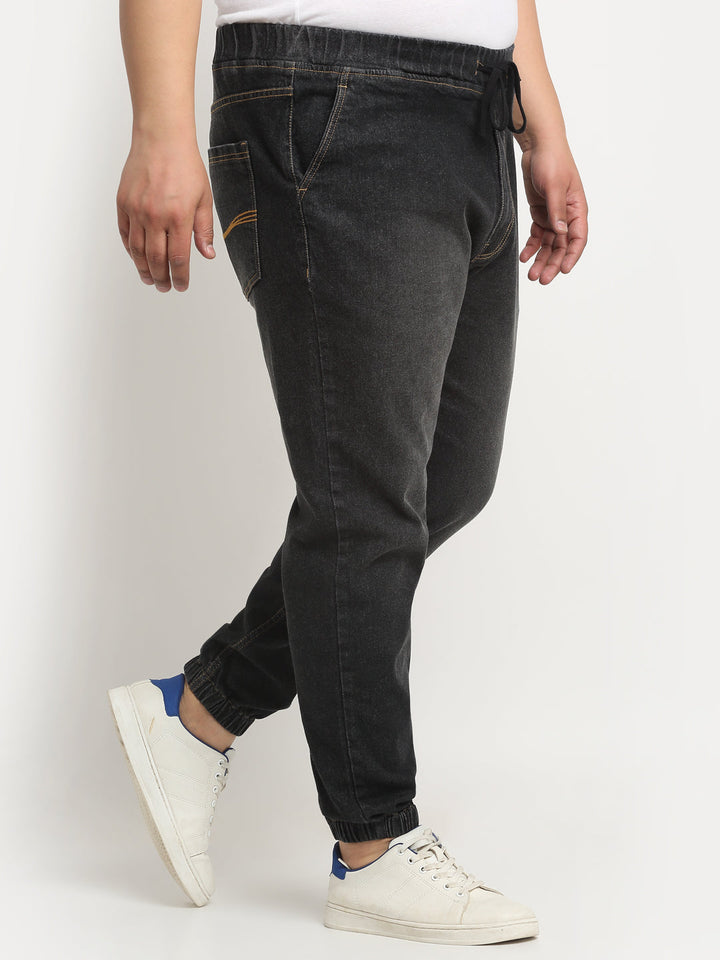 Plus Size Men  Comfort Mid-Rise Stretchable Light Fade Cotton Joggers