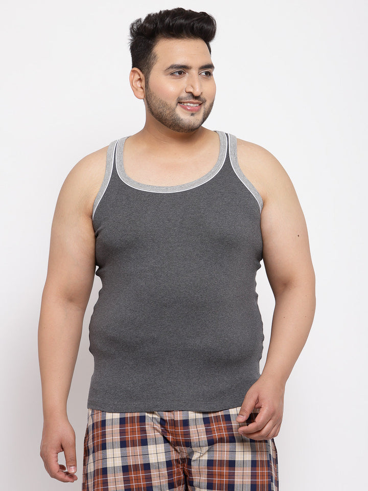 Plus Size Men Charcoal Innerwear Vests