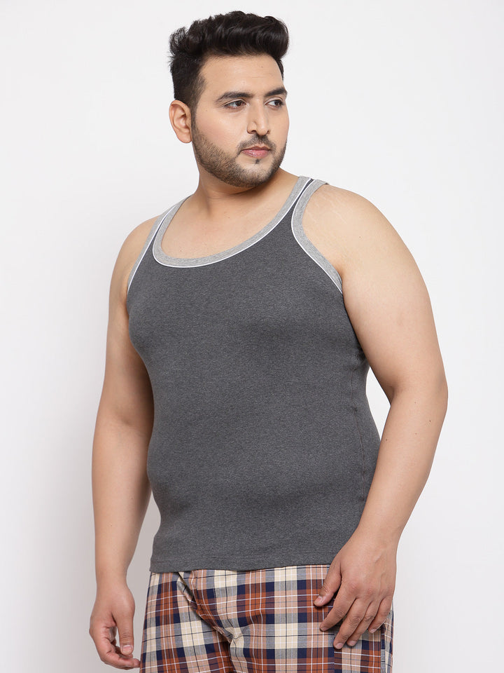 Plus Size Men Charcoal Innerwear Vests