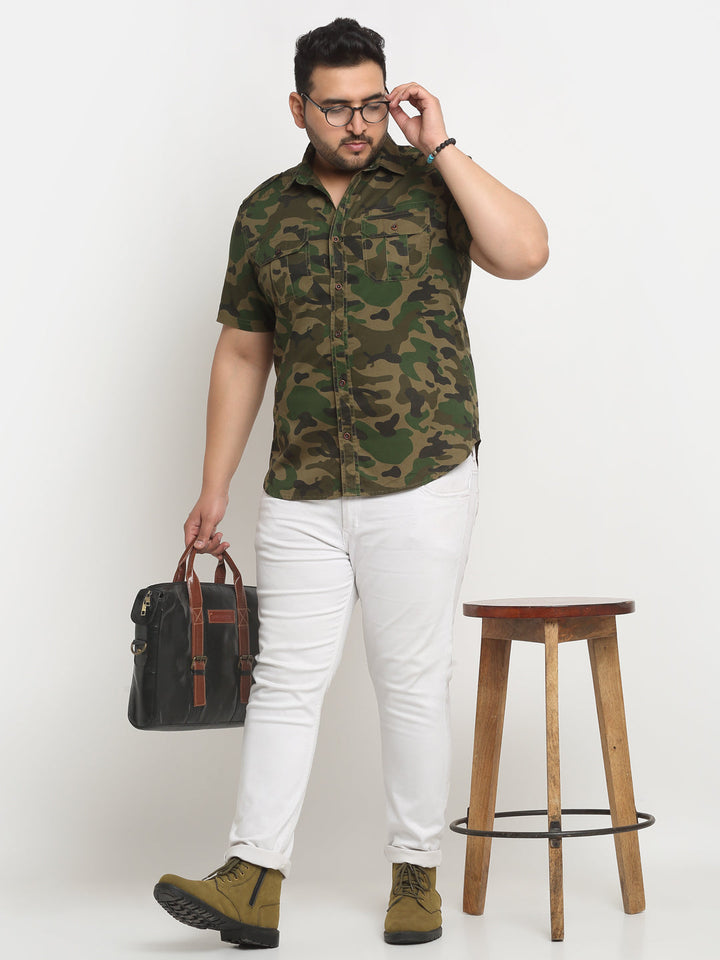 Plus Size Men Cargo Casual Shirt