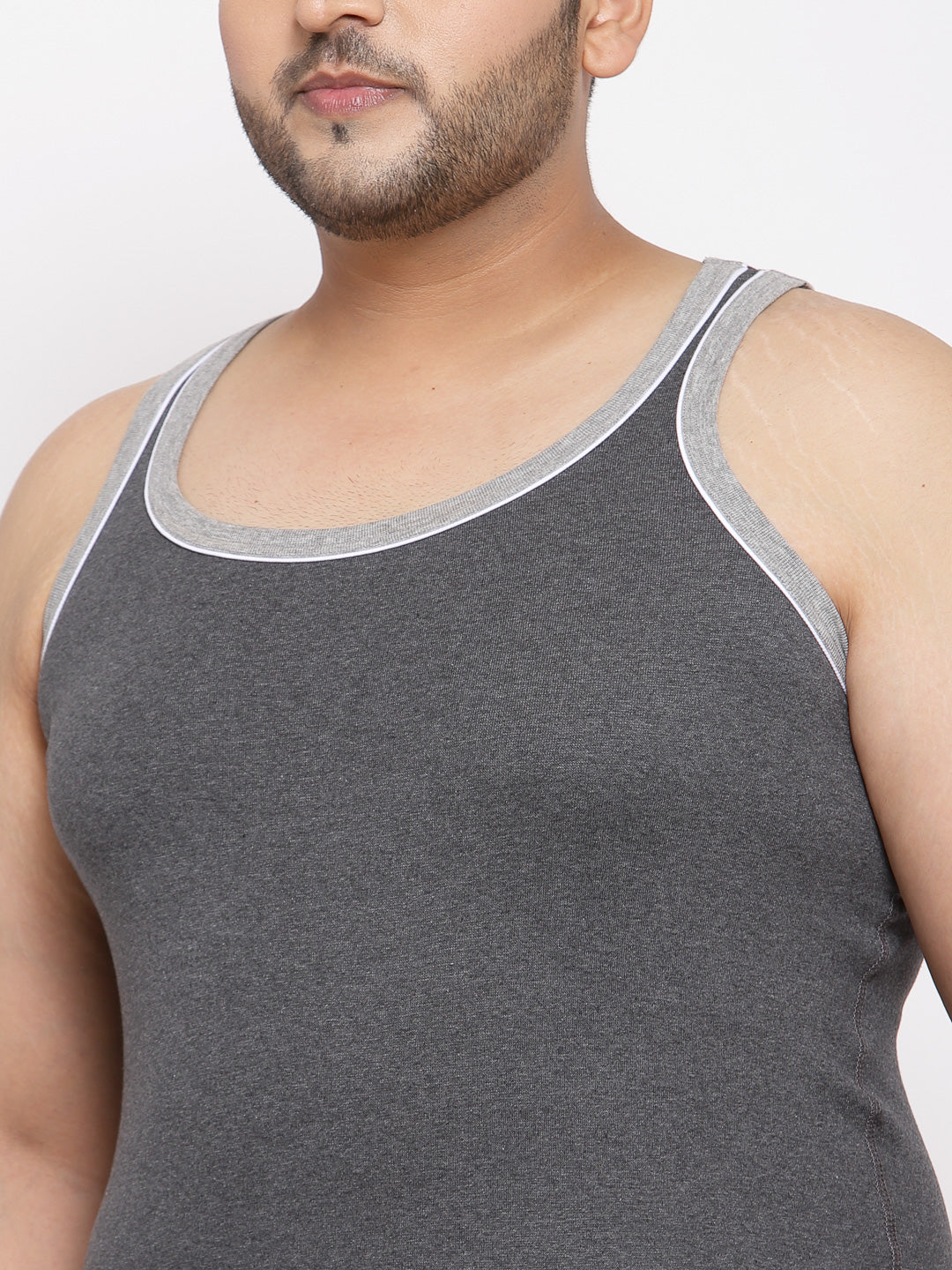 Plus Size Men Charcoal Innerwear Vests