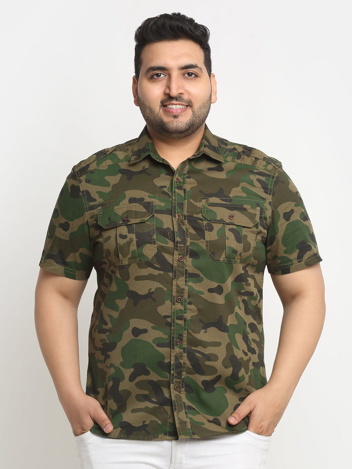 Plus Size Men Cargo Casual Shirt