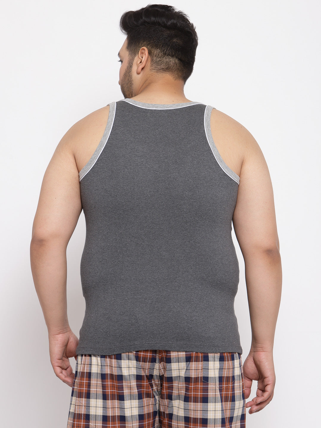 Plus Size Men Charcoal Innerwear Vests