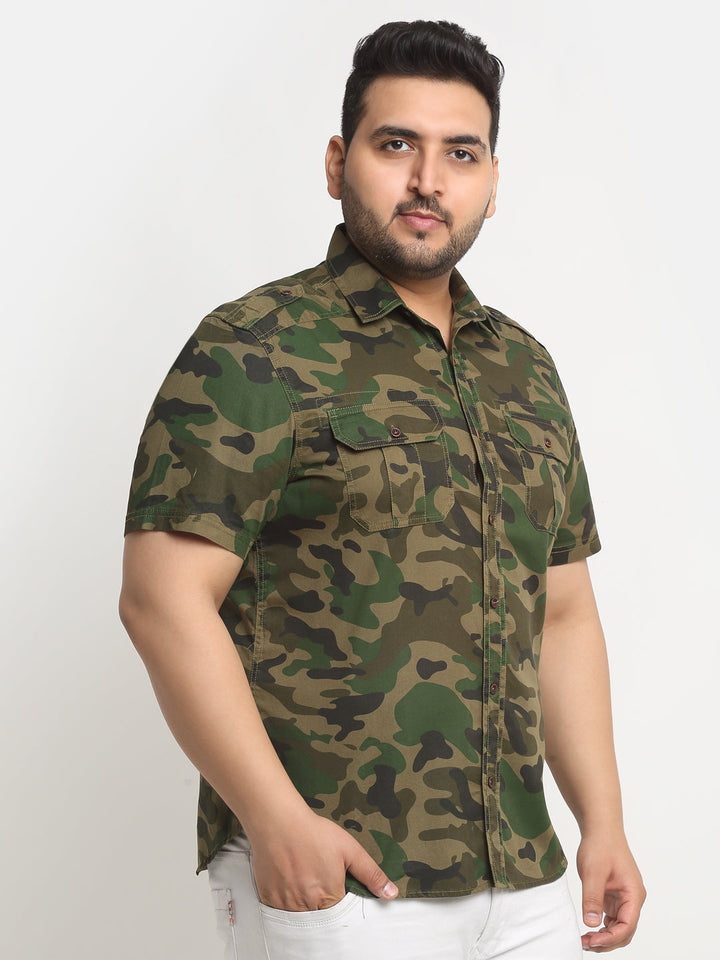 Plus Size Men Cargo Casual Shirt