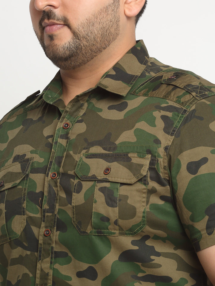 Plus Size Men Cargo Casual Shirt