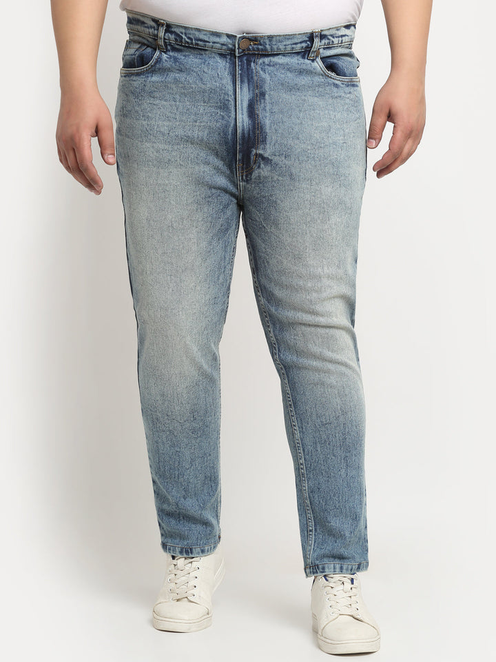 Plus Size Men  Comfort Regular-Fit Heavy Fade Stretchable Cotton Jeans