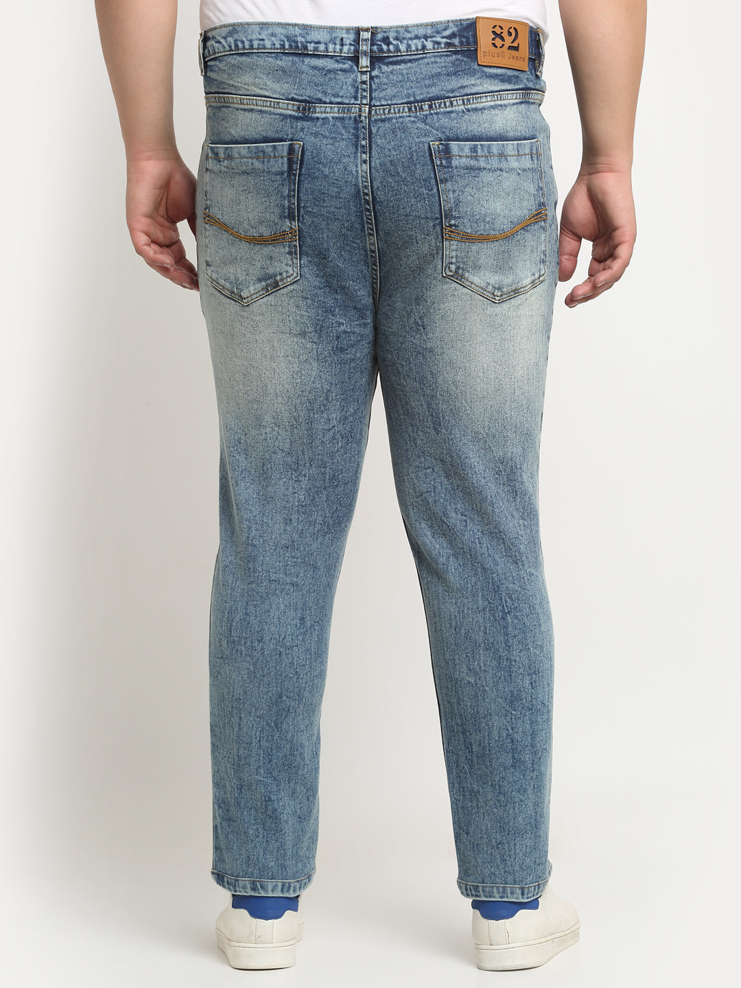 Plus Size Men  Comfort Regular-Fit Heavy Fade Stretchable Cotton Jeans