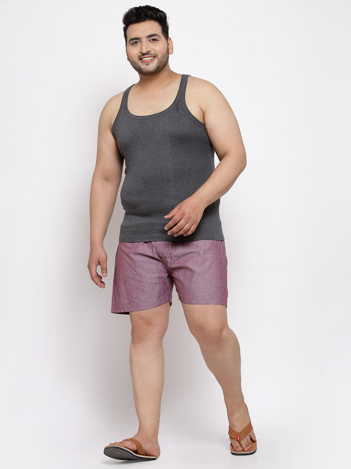 Plus Size Men  Charcoal Grey Solid Innerwear Vest MSD9807-ANTHRA