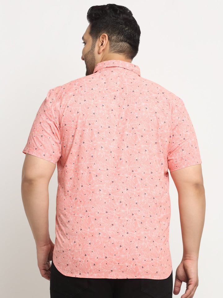 Plus Size Conversational Printed Cotton Casual Shirt