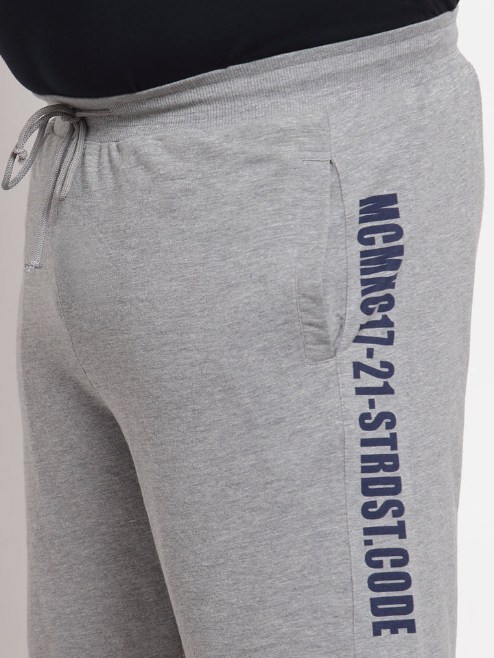 Plus Size Men Grey Printed Regular Shorts
