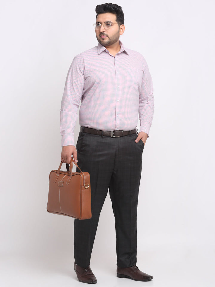 Plus Size  Checked Cotton Formal Shirt