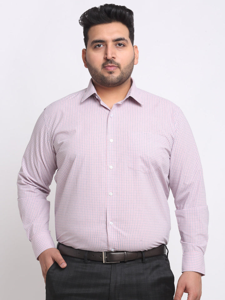 Plus Size  Checked Cotton Formal Shirt