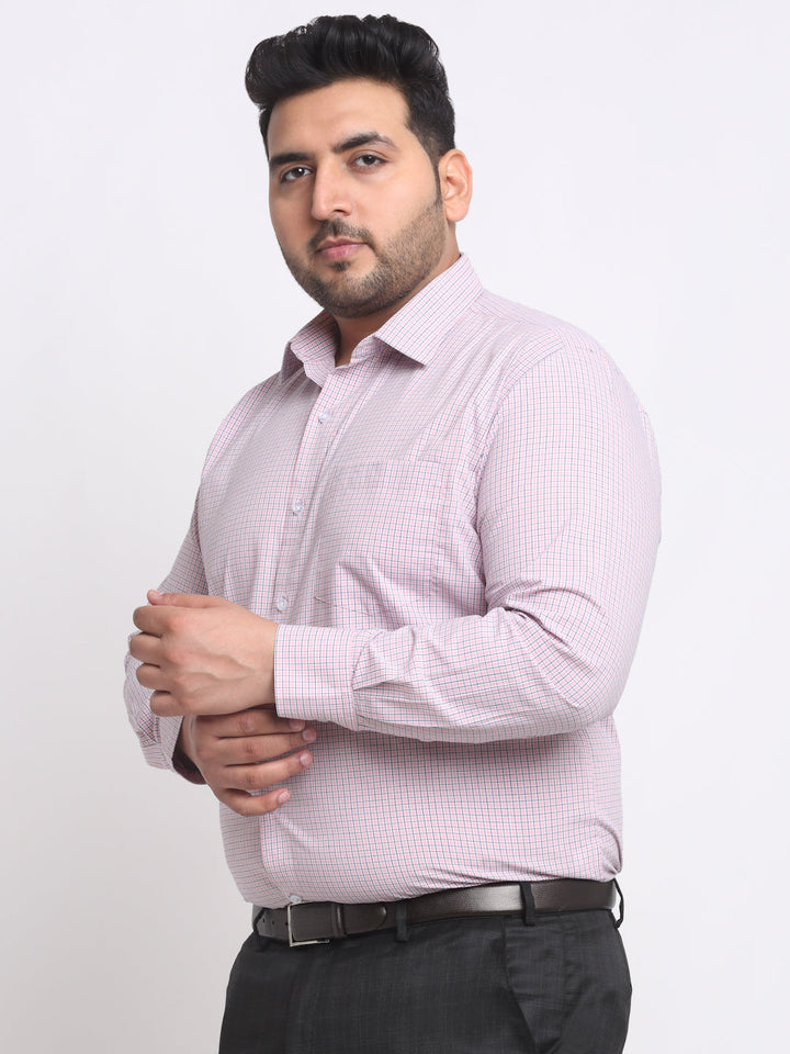 Plus Size  Checked Cotton Formal Shirt