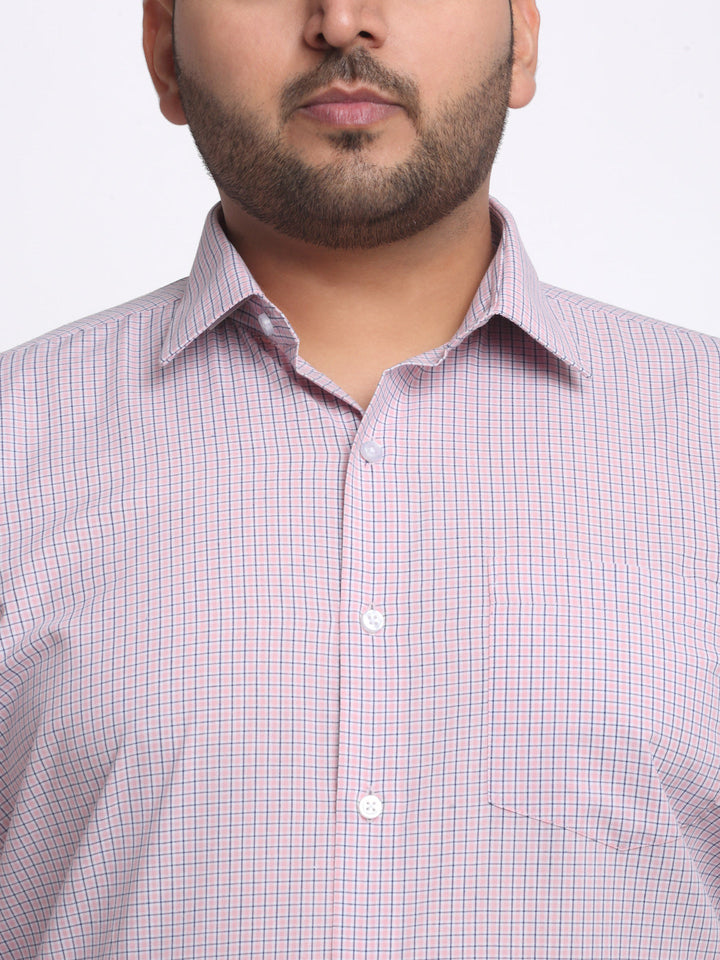 Plus Size  Checked Cotton Formal Shirt