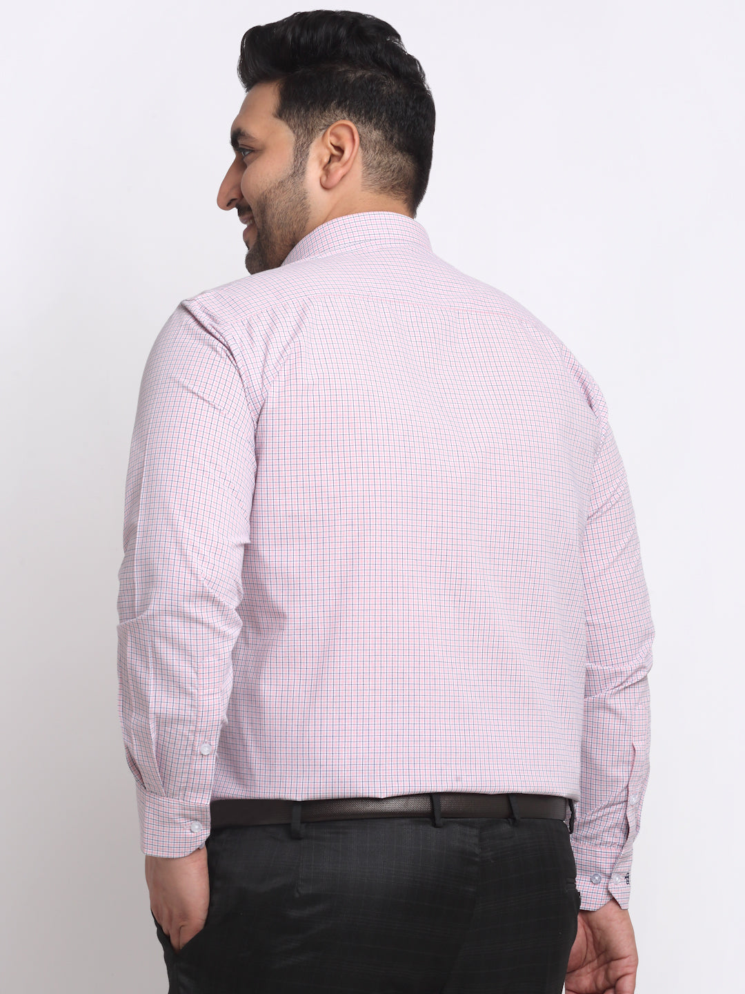 Plus Size  Checked Cotton Formal Shirt