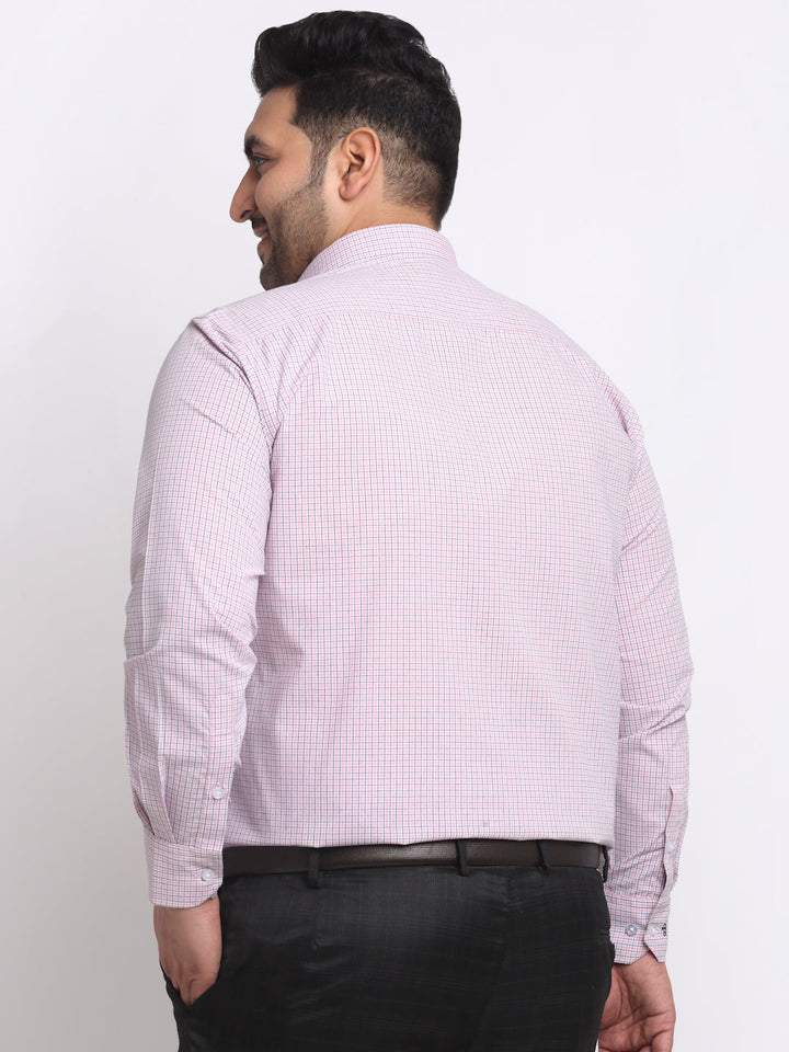 Plus Size  Checked Cotton Formal Shirt