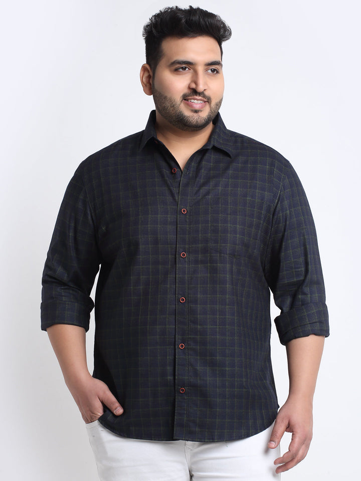 Plus Size Men  Checked Casual Shirt