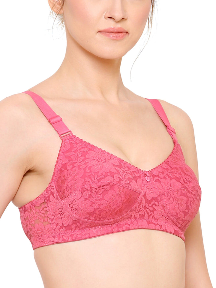 Women's Non Padded Full Coverage Full Net Bra (Pack of 3)-Erin