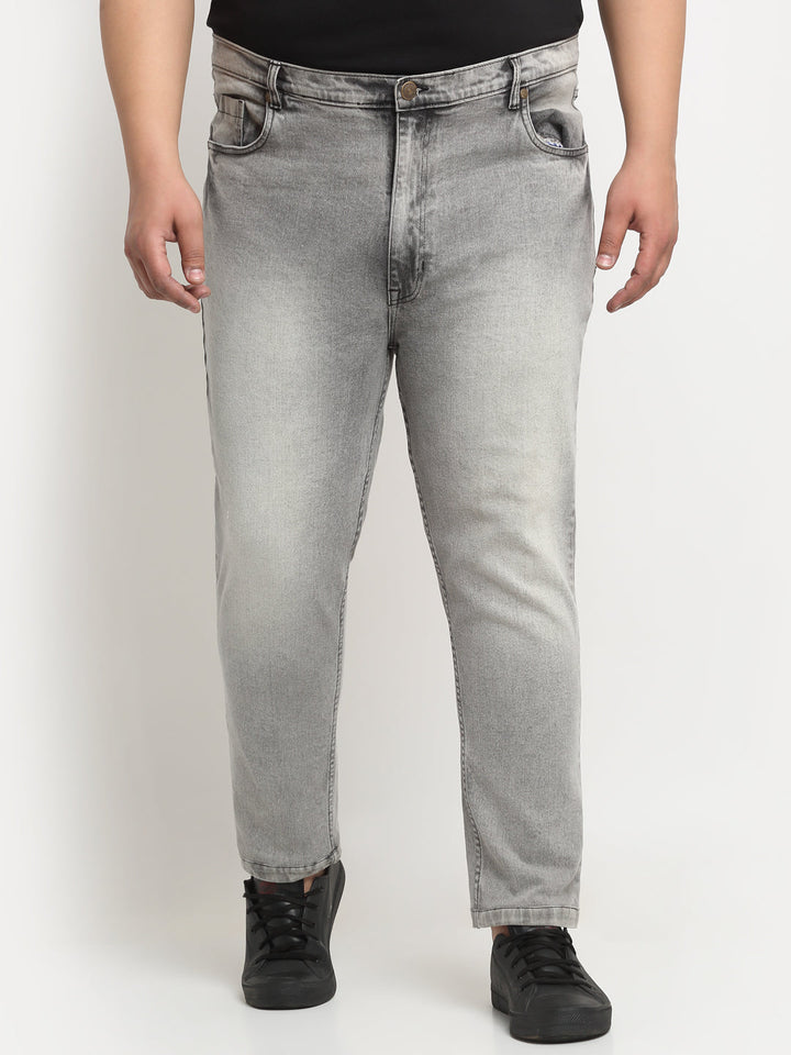 Plus Size Men  Comfort Regular-Fit Heavy Fade Stretchable Cotton Jeans