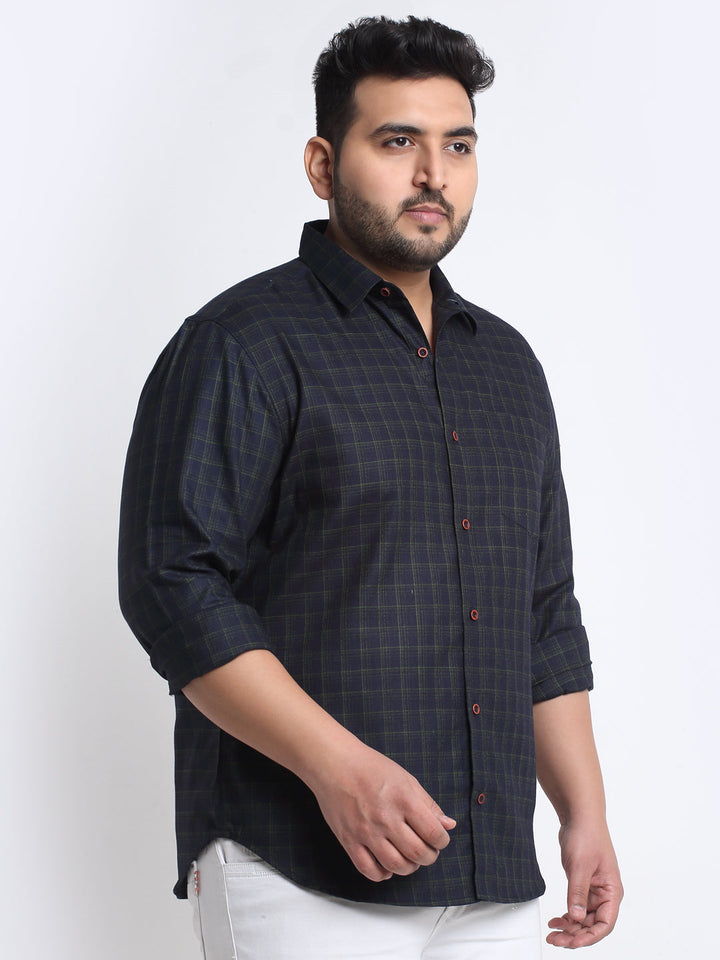Plus Size Men  Checked Casual Shirt