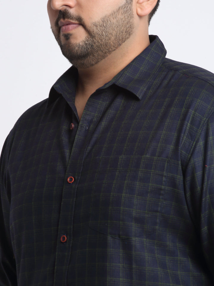 Plus Size Men  Checked Casual Shirt