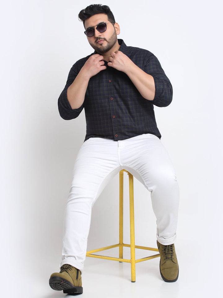 Plus Size Men  Checked Casual Shirt