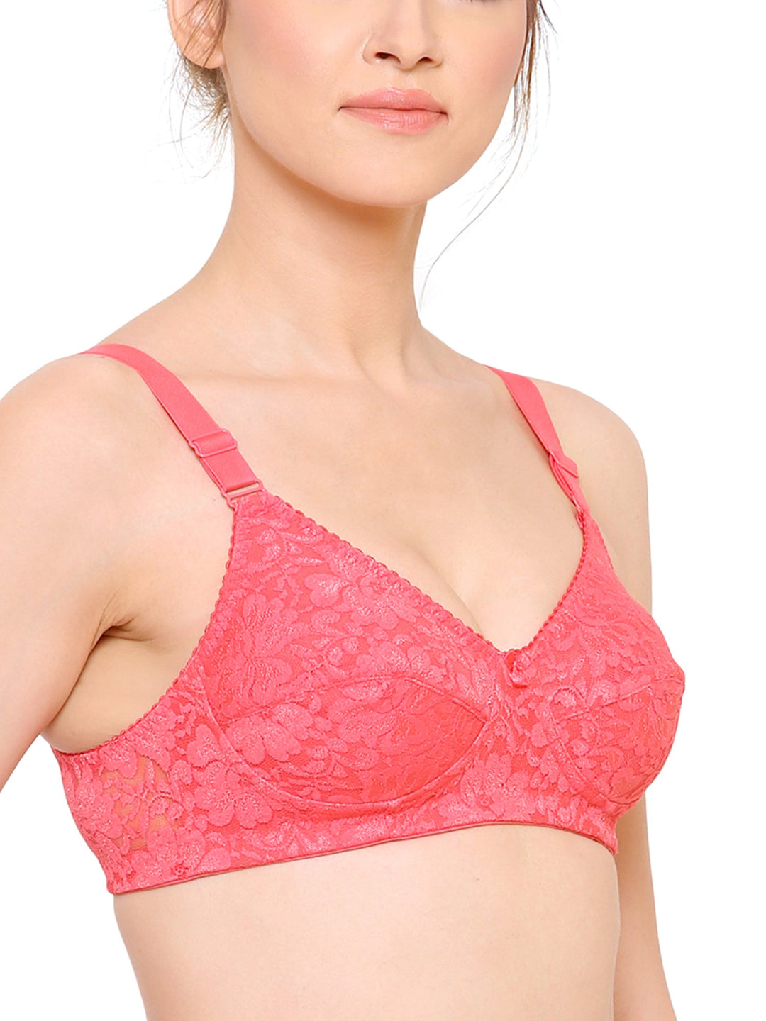 Women's Non Padded Full Coverage Full Net Bra (Pack of 3)-Erin