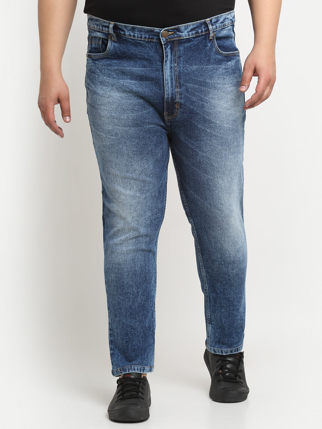 Plus Size Men  Comfort Regular-Fit Heavy Fade Stretchable Cotton Jeans